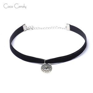 🆕Silver Evil Eye Pendant Choker Necklace